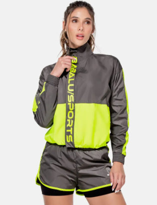 Chamarra Deportiva Mujer Semi impermeable Babalú Gris Talla M 104273