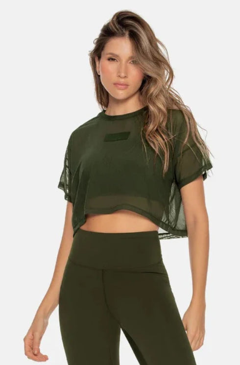 Blusa Deportiva Mujer Semi Transparente Manga Corta - Ropa Fitness Babalú® 105883