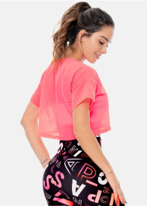 Blusa Deportiva Mujer Semi Transparente Manga Corta - Ropa Fitness Babalú® 105883