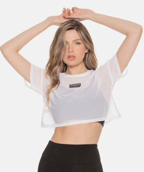 Blusa Deportiva Mujer Semi Transparente Manga Corta - Ropa Fitness Babalú® 105883