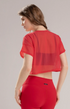 Blusa Cropped Translúcida Babalu Unitalla de Malla