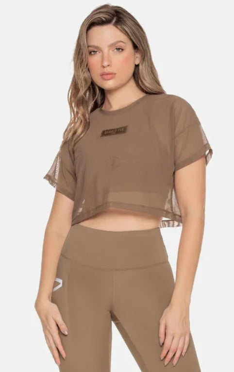 Blusa Deportiva Mujer Semi Transparente Manga Corta - Ropa Fitness Babalú® 105883