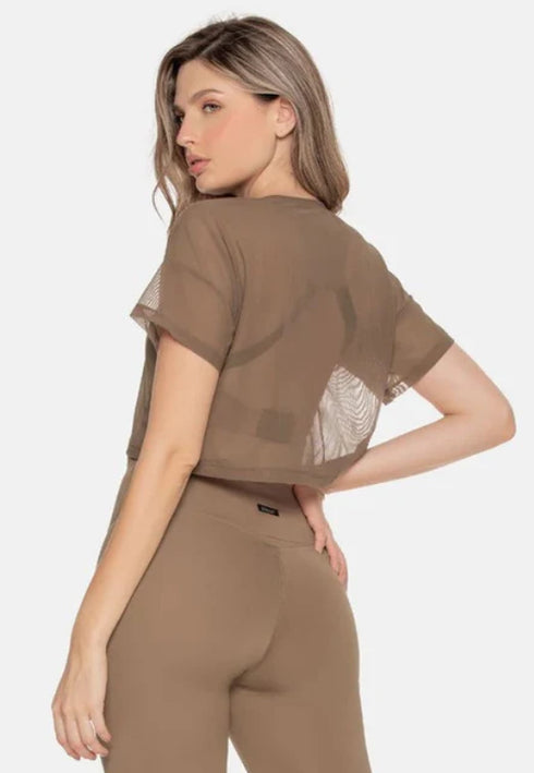 Blusa Deportiva Mujer Semi Transparente Manga Corta - Ropa Fitness Babalú® 105883