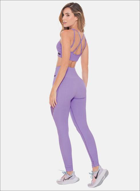 Leggins Deportivos Sin Costuras con Transparencias Babalú Unitalla 108863 Lila