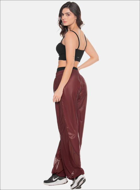 Pantalon Deportivo Mujer con Transparencias Babalú® Vino Talla M 109393