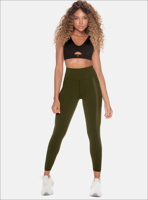 Leggins Deportivos Supplex Verde Militar Mujer - Mallas Fitness Babalú® 110233