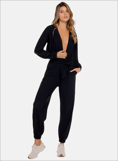 Enterizo Casual con Bolsillos Babalu Negro Talla S 111993