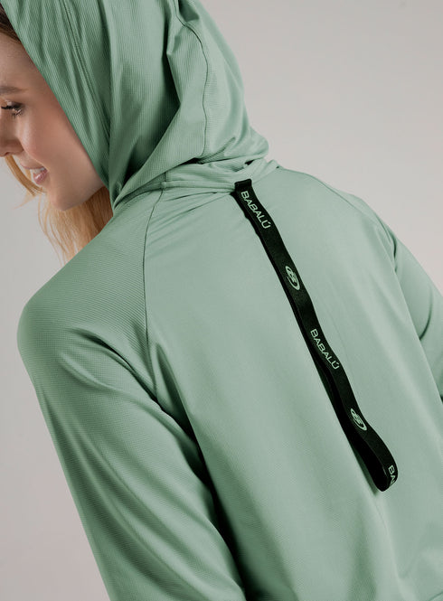 Rompevientos Deportivo Babalú Verde Menta con Gorro Talla M