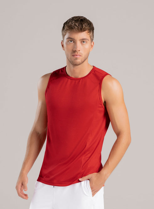 Playera Sin Mangas Deportiva para Hombre Talla M Roja