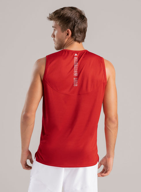 Playera Sin Mangas Deportiva para Hombre Talla M Roja