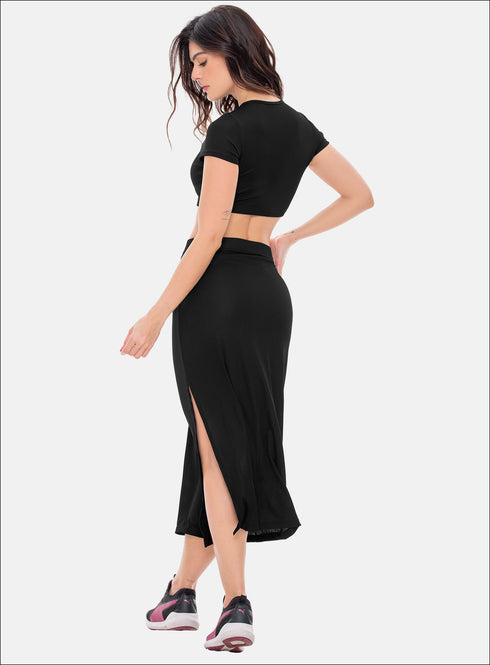 Falda 3/4 con Aberturas a los Lados Babalú 108093 Negro Talla M